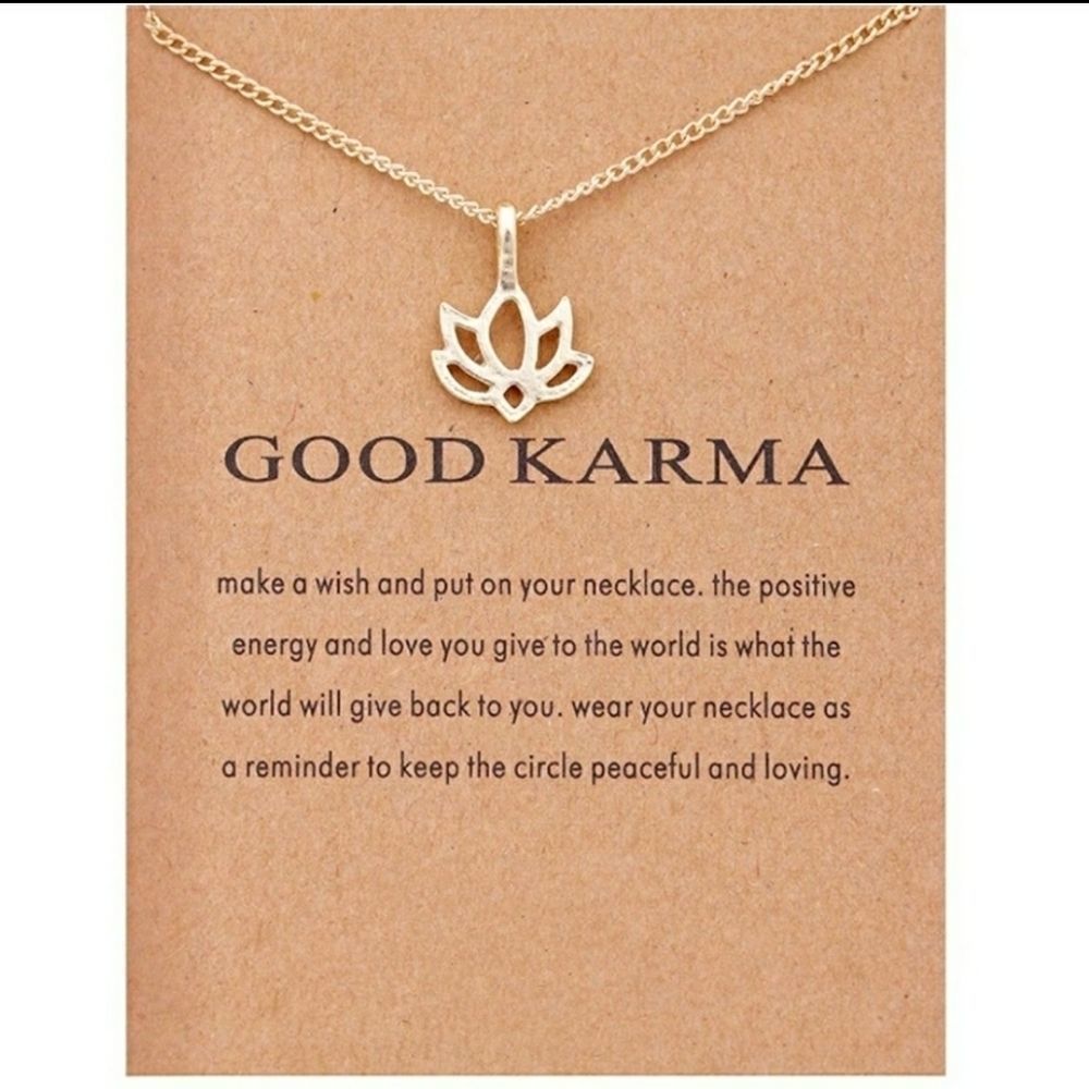 GOOD KARMA Lotus Pendant Necklace New